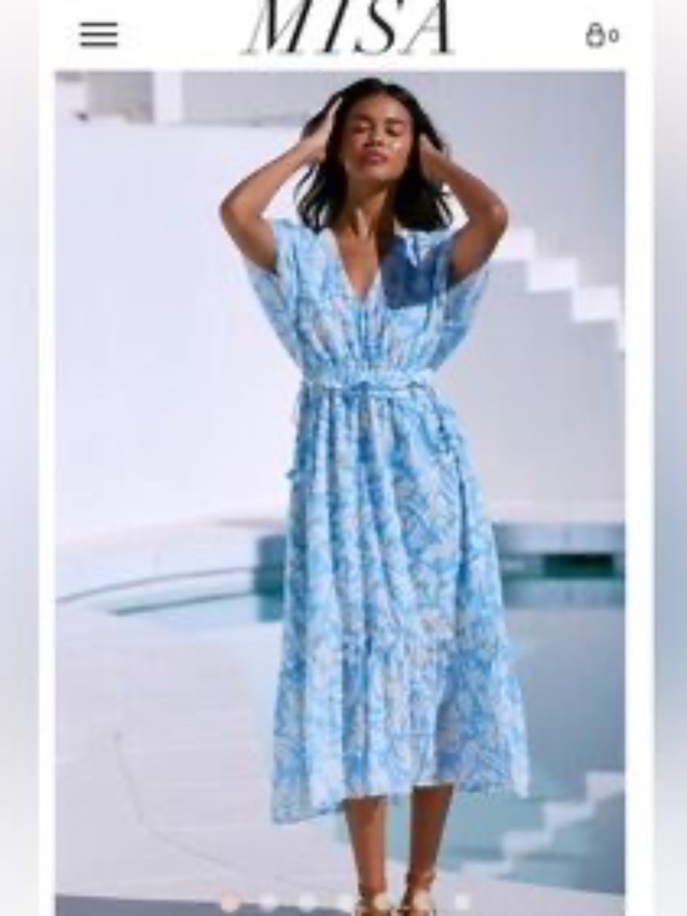 MISA Los Angeles Malia Dress in Patmos Sky - size M